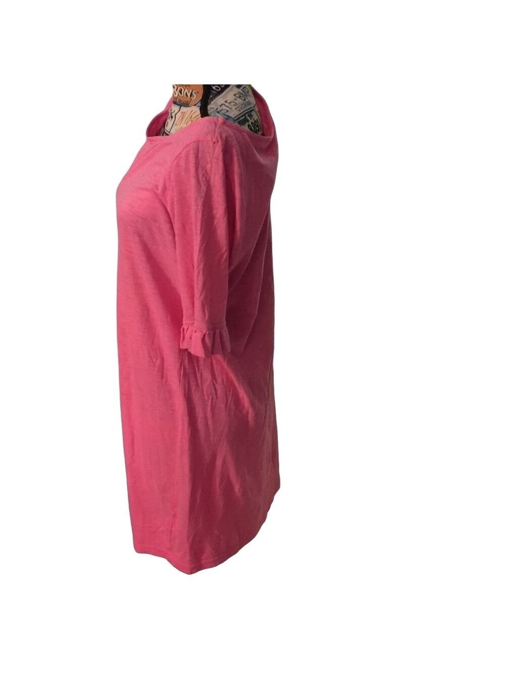 Lilly Pulitzer Ruffled 1/2 Sleeve Pink Mini Dress Size Medium - Picture 7 of 10